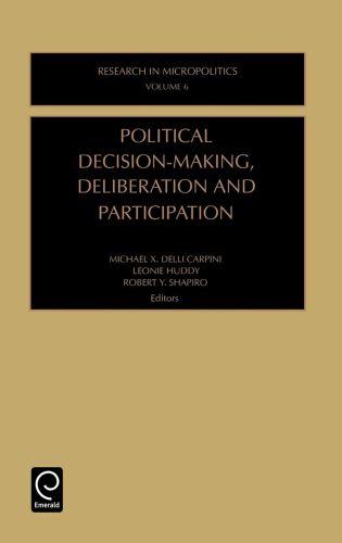 Classic Beige Solid Cover with Black Square listing title "Political Decision-Making, Deliberation, and Participation."